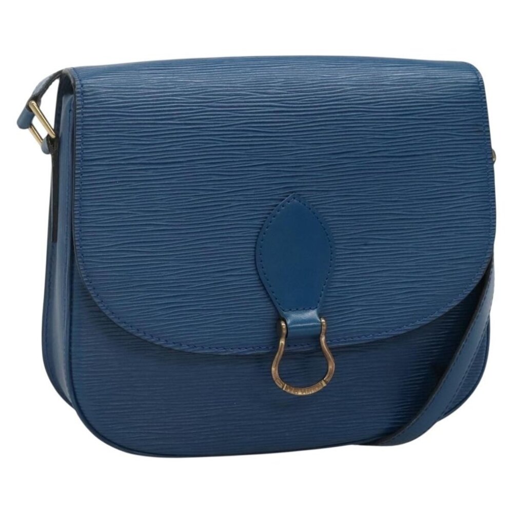 Authentic LOUIS VUITTON Epi Saint Cloud GM Shoulder Bag Toledo Blue M52195 LV
